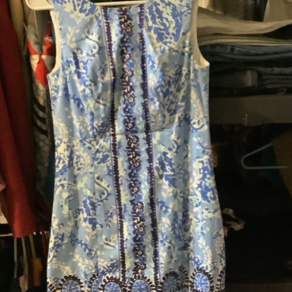 Lilly‎ Pulitzer Blue Peri and White Mila Stretch Shift, size 00, new
